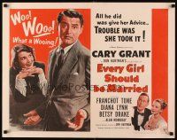 6r110 EVERY GIRL SHOULD BE MARRIED 1/2sh R54 hapless Cary Grant, Diana Lynn, Betsy Drake!