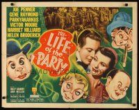 6r173 LIFE OF THE PARTY style B 1/2sh '37 wacky art of Joe Penner, Gene Raymond, Parkyakarkus!
