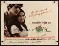 6r177 LOVE STORY 1/2sh '70 great romantic close up of Ali MacGraw & Ryan O'Neal!