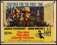 6r003 MAN WHO SHOT LIBERTY VALANCE 1/2sh '62 John Wayne & James Stewart 1st time together!