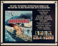 6r190 MIDWAY style B 1/2sh '76 Charlton Heston, Henry Fonda, dramatic naval battle art!