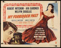 6r204 MY FORBIDDEN PAST style B 1/2sh '51 Robert Mitchum, sexy Ava Gardner made New Orleans famous!