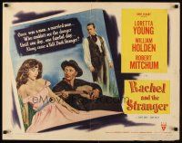 6r235 RACHEL & THE STRANGER style A 1/2sh '48 art of William Holden, Robert Mitchum, Loretta Young!