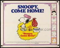 6r266 SNOOPY COME HOME 1/2sh '72 Peanuts, Charlie Brown, great Schulz art of Snoopy & Woodstock!
