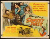 6r281 SUNSET PASS style B 1/2sh '46 Zane Grey novel, James Warren & Nan Leslie in western action!