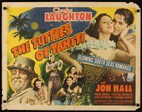 6r297 TUTTLES OF TAHITI style B 1/2sh '42 art of tropical Charles Laughton, Jon Hall & sexy babes!