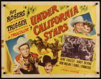 6r299 UNDER CALIFORNIA STARS style B 1/2sh '48 Roy Rogers & Trigger, Jane Frazee, Andy Devine!