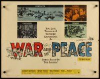 6r311 WAR & PEACE 1/2sh R63 art of Audrey Hepburn, Henry Fonda & Mel Ferrer, Leo Tolstoy epic!