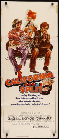 6r397 CALIFORNIA SPLIT insert '74 Robert Altman, George Segal & Elliott Gould as poker players!
