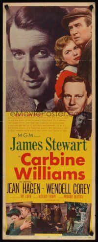 6r401 CARBINE WILLIAMS insert '52 great portrait of James Stewart, Jean Hagen, Wendell Corey!
