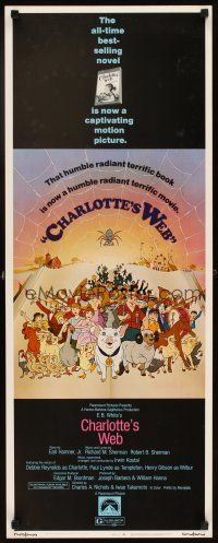 6r411 CHARLOTTE'S WEB insert '73 E.B. White's farm animal cartoon classic!