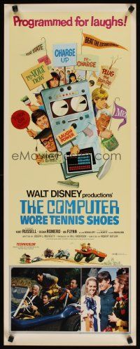 6r423 COMPUTER WORE TENNIS SHOES insert '69 Walt Disney, art of young Kurt Russell & wacky machine