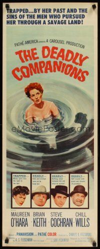 6r442 DEADLY COMPANIONS insert '61 1st Sam Peckinpah, art of sexy Maureen O'Hara caught swimming!