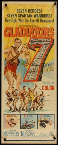 6r495 GLADIATORS SEVEN insert '63 art of 7 Spartan warriors who fight with the fury of thousands!
