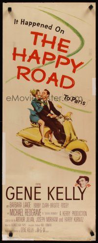 6r511 HAPPY ROAD insert '57 Gene Kelly & Barbara Laage riding & kissing on Vespa!