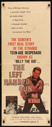 6r573 LEFT HANDED GUN insert '58 great image of Paul Newman as teenage desperado Billy the Kid!