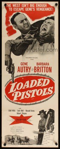 6r582 LOADED PISTOLS insert R54 Gene Autry strangling bad guy, Champion, Barbara Britton!