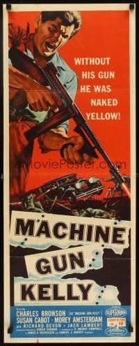 6r589 MACHINE GUN KELLY insert '58 cool art of Charles Bronson w/gun, Roger Corman, AIP!