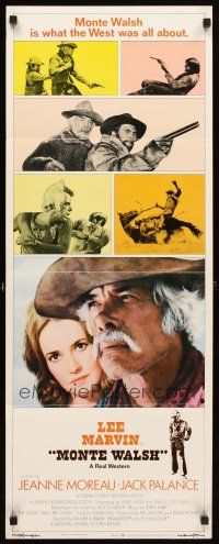 6r599 MONTE WALSH int'l insert '70 super close up of cowboy Lee Marvin & pretty Jeanne Moreau!