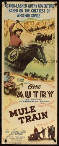 6r602 MULE TRAIN insert '50 Gene Autry's great song-hit adventure w/Champion, great cowboy images!