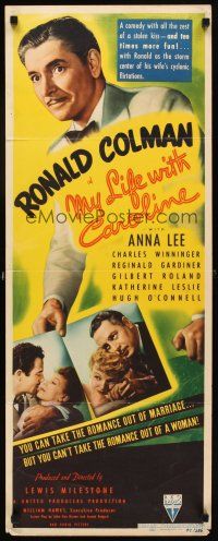 6r605 MY LIFE WITH CAROLINE insert '41 close up of Ronald Colman, plus 2 images w/Anna Lee!
