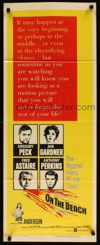 6r622 ON THE BEACH insert '59 art of Gregory Peck, Ava Gardner, Fred Astaire & Anthony Perkins!