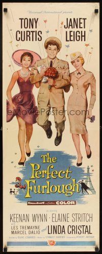 6r634 PERFECT FURLOUGH insert '58 great artwork of Tony Curtis in uniform with Janet Leigh!
