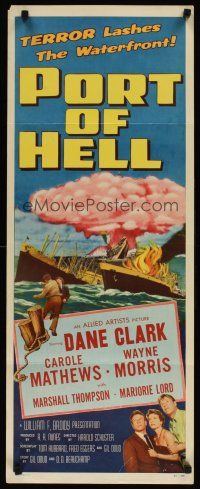 6r637 PORT OF HELL insert '54 art of Communist ship with atom bombs about to blow!