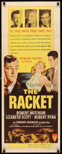 6r650 RACKET insert '51 Robert Ryan grabs sexy Lizabeth Scott, Robert Mitchum, Howard Hughes!