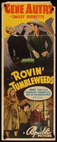 6r675 ROVIN' TUMBLEWEEDS insert '39 singing cowboy Gene Autry & Mary Carlisle!