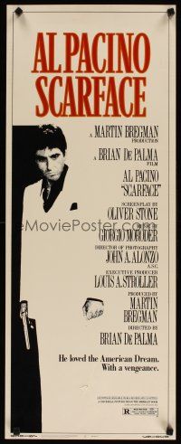 6r683 SCARFACE insert '83 Al Pacino as Tony Montana, directed by Brian De Palma, Oliver Stone