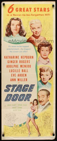 6r714 STAGE DOOR insert R53 Katharine Hepburn, Ginger Rogers, Lucille Ball, sexy Ann Miller!