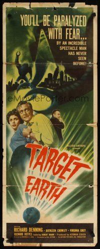 6r729 TARGET EARTH insert '54 raw panic the screen has never dared reveal, cool sci-fi art!