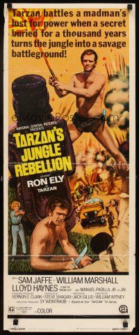6r731 TARZAN'S JUNGLE REBELLION insert '67 Ron Ely in loincloth battles a madman's lust for power!