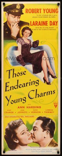 6r743 THOSE ENDEARING YOUNG CHARMS insert '45 romantic artwork of Robert Young & Laraine Day!