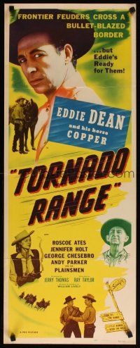 6r753 TORNADO RANGE insert '48 singing cowboy Eddie Dean fights frontier feuders!