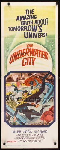 6r766 UNDERWATER CITY insert '62 William Lundigan, the world of inner space, scuba diving sci-fi!