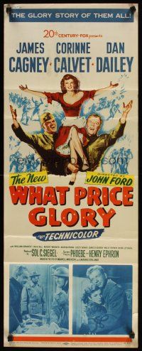 6r787 WHAT PRICE GLORY insert '52 James Cagney, Corinne Calvet, Dan Dailey, directed by John Ford!
