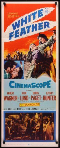 6r790 WHITE FEATHER insert '55 art of Robert Wagner & Native American Debra Paget!
