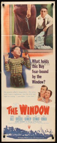 6r798 WINDOW insert '49 imagination was not what held Bobby Driscoll fear-bound by the window!