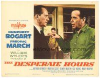 6s319 DESPERATE HOURS LC #4 '55 c/u of Humphrey Bogart arguing with Fredric March, William Wyler