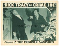6s330 DICK TRACY VS. CRIME INC. chapter 2 LC '41 c/u of Ralph Byrd punching bad guy on staircase!