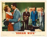 6s353 DREAM WIFE LC #3 '53 business waits as Cary Grant takes fiancee Deborah Kerr in his arms!