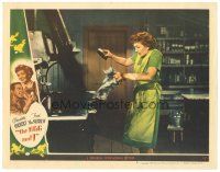 6s361 EGG & I LC #4 '47 Claudette Colbert burns food while trying to cook on primitive stove!