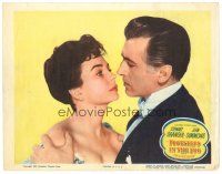 6s385 FOOTSTEPS IN THE FOG LC '55 romantic close up of Stewart Granger & pretty Jean Simmons!