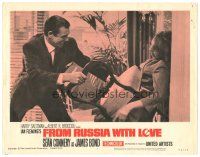 6s398 FROM RUSSIA WITH LOVE LC #7 '64 Sean Connery as James Bond pins Lenya to wall with chair!