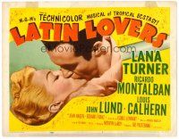 6s066 LATIN LOVERS TC '53 best huge kiss close up of Lana Turner & Ricardo Montalban!