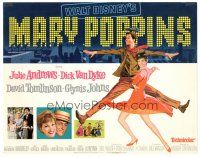 6s072 MARY POPPINS TC '64 Disney classic, art of Dick Van Dyke & Julie Andrews dancing!