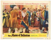 6s610 MASTER OF BALLANTRAE LC #5 '53 men restrain Errol Flynn, from Robert Louis Stevenson story!