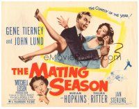 6s073 MATING SEASON TC '51 sexy Gene Tierney & John Lund, Thelma Ritter, comedy of the year!